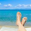 imageshevalues Slim Flip Flops for Women Beach Rubber Shower Shoes Basic Thong SandalsLight Gold