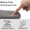 imageshevalues Women House Memory Foam Slippers Teddy Fleece Bedroom Sock Shoes with Soft Rubber SoleGrey