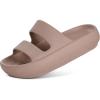 imageshevalues Orthopedic Slide Sandals for Women with Arch Support Pillow Soft Recovery Slip on Sandals Lightweight Summer Cloud Slippers for Plantar FasciitisBrown