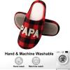 imageshevalues Best Mama Papa House Slippers for Mom and Dad from Daughter Son Memory Foam Indoor Slippers for Women MenTerry Cloth  Best Papa Buffalo Plaid